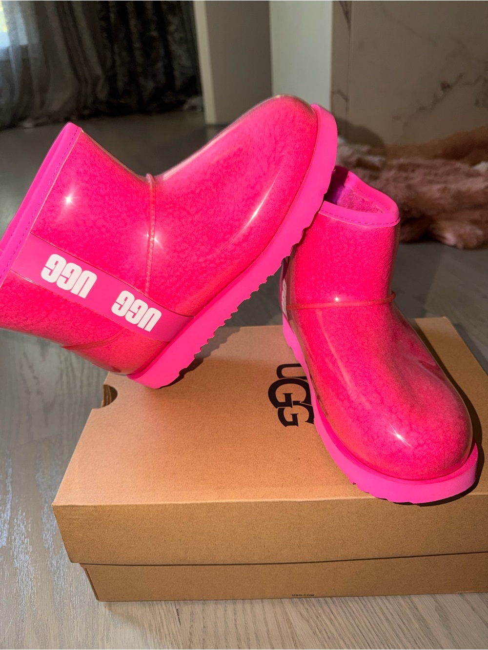 UGG Kids Pink Waterproof Rain & Snow Boots